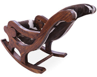 Thumbnail for Hair-On Cowhide Wooden Handcrafted Rocking Chair