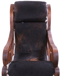 Thumbnail for Hair-On Cowhide Wooden Handcrafted Rocking Chair