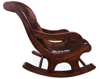 Thumbnail for Hair-On Cowhide Wooden Handcrafted Rocking Chair