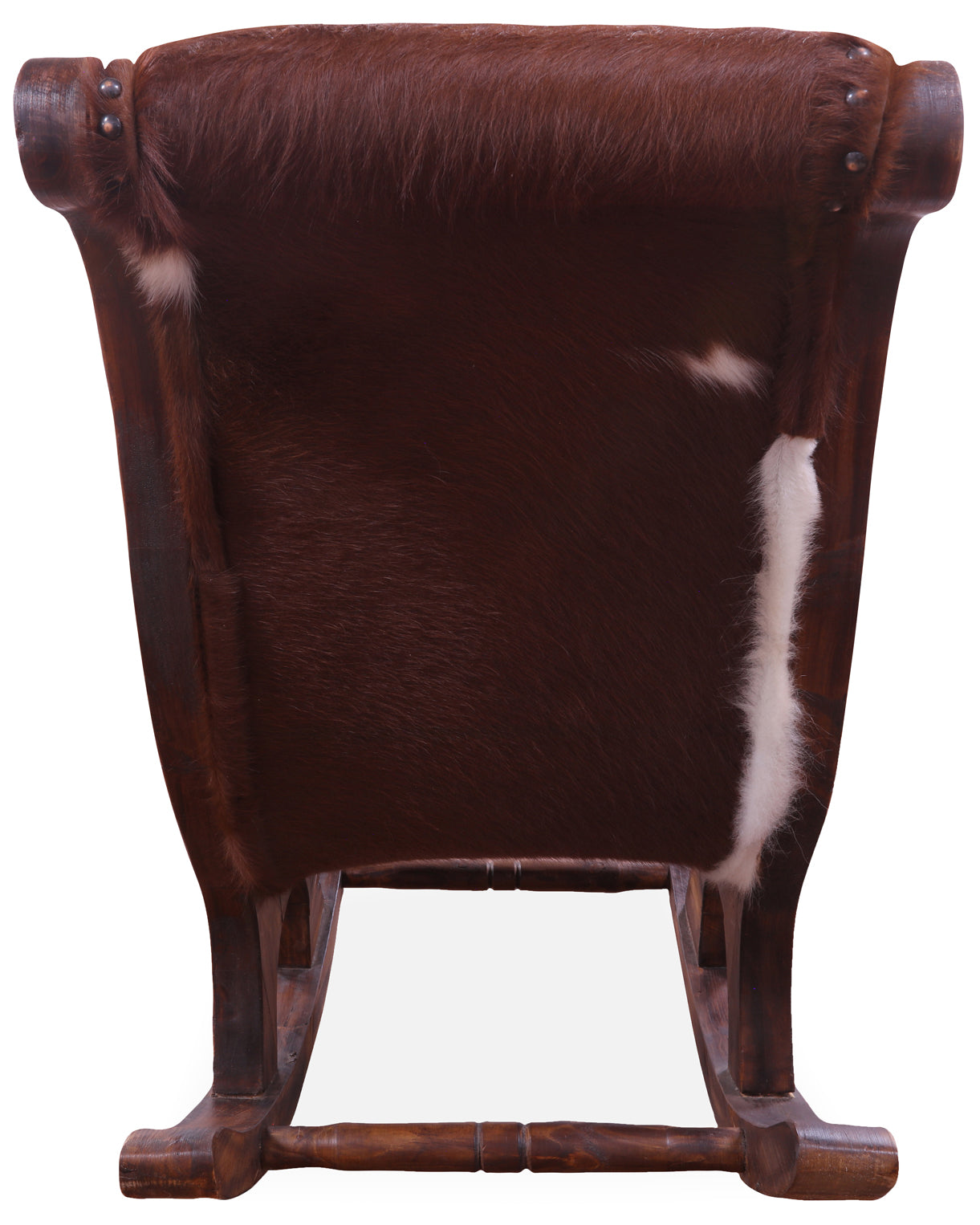 Hair-On Cowhide Wooden Handcrafted Rocking Chair