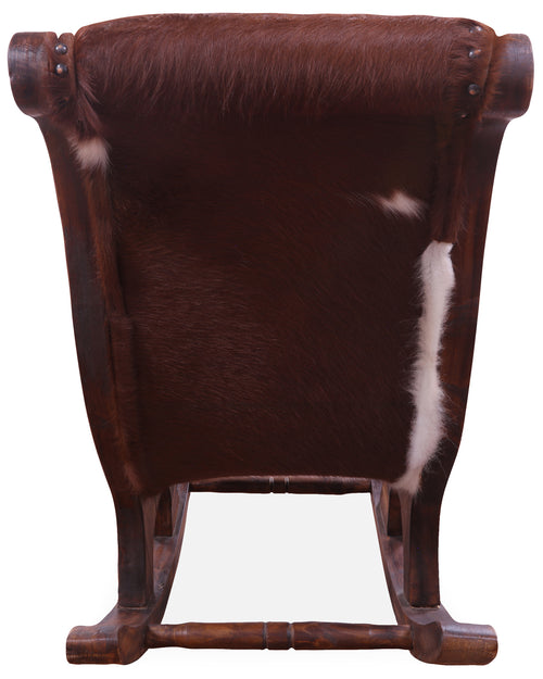 Hair-On Cowhide Wooden Handcrafted Rocking Chair