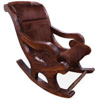 Thumbnail for Hair-On Cowhide Wooden Handcrafted Rocking Chair