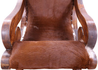Thumbnail for Hair-On Cowhide Wooden Handcrafted Rocking Chair