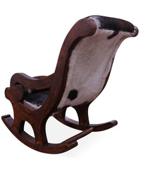 Thumbnail for Hair-On Cowhide Wooden Handcrafted Rocking Chair
