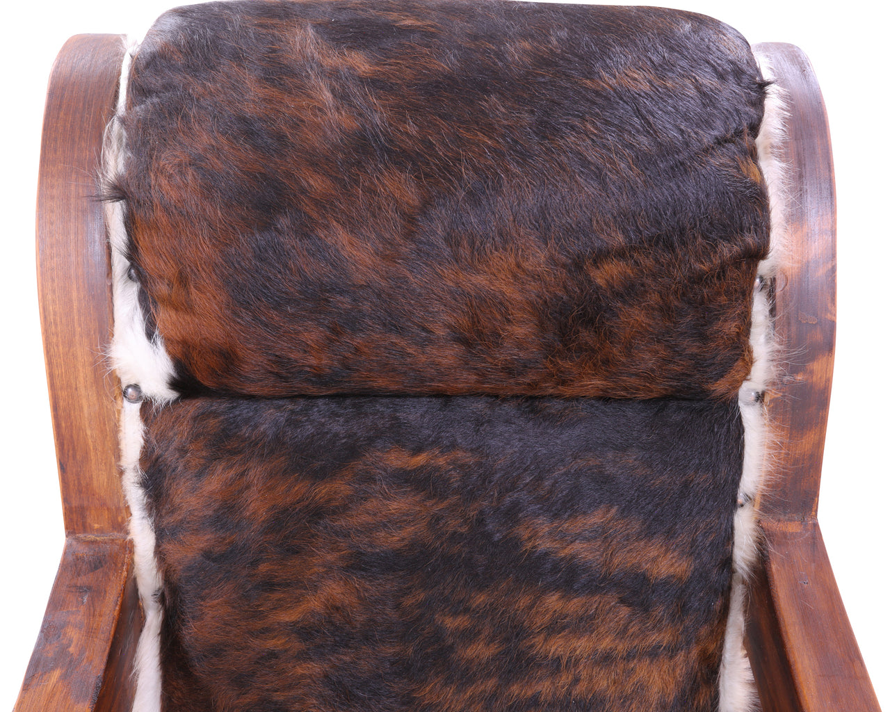 Hair-On Cowhide Wooden Handcrafted Rocking Chair
