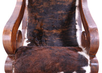 Thumbnail for Hair-On Cowhide Wooden Handcrafted Rocking Chair