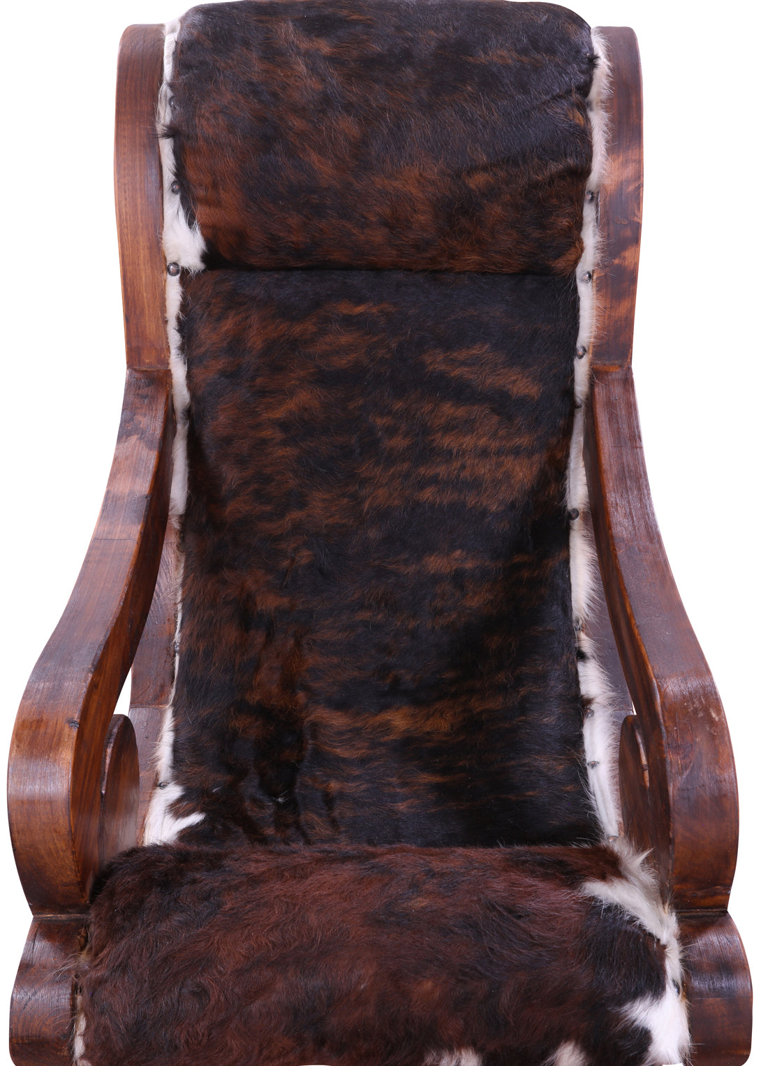 Hair-On Cowhide Wooden Handcrafted Rocking Chair