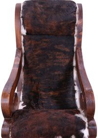 Thumbnail for Hair-On Cowhide Wooden Handcrafted Rocking Chair