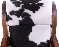 Thumbnail for Hair-On Cowhide Wooden Handcrafted Rocking Chair