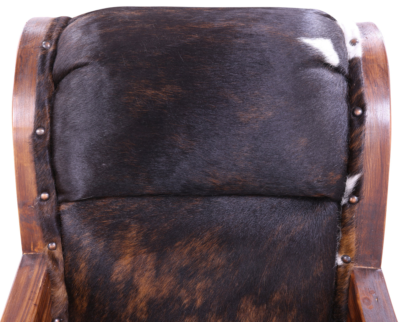 Hair-On Cowhide Wooden Handcrafted Rocking Chair