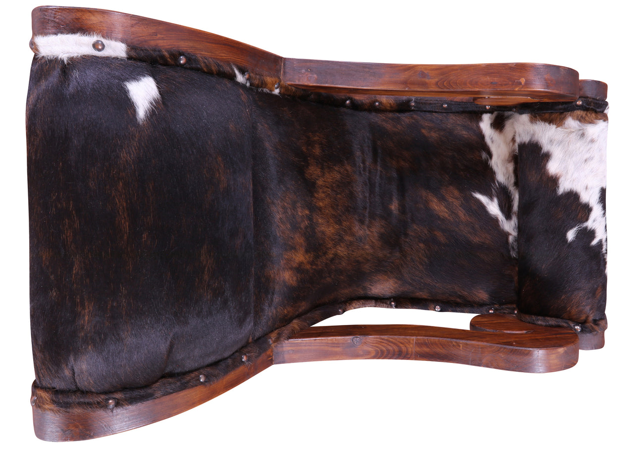 Hair-On Cowhide Wooden Handcrafted Rocking Chair