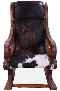 Thumbnail for Hair-On Cowhide Wooden Handcrafted Rocking Chair
