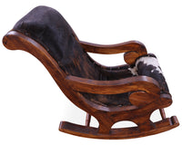 Thumbnail for Hair-On Cowhide Wooden Handcrafted Rocking Chair