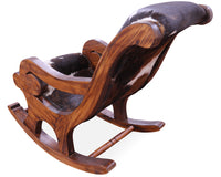 Thumbnail for Hair-On Cowhide Wooden Handcrafted Rocking Chair