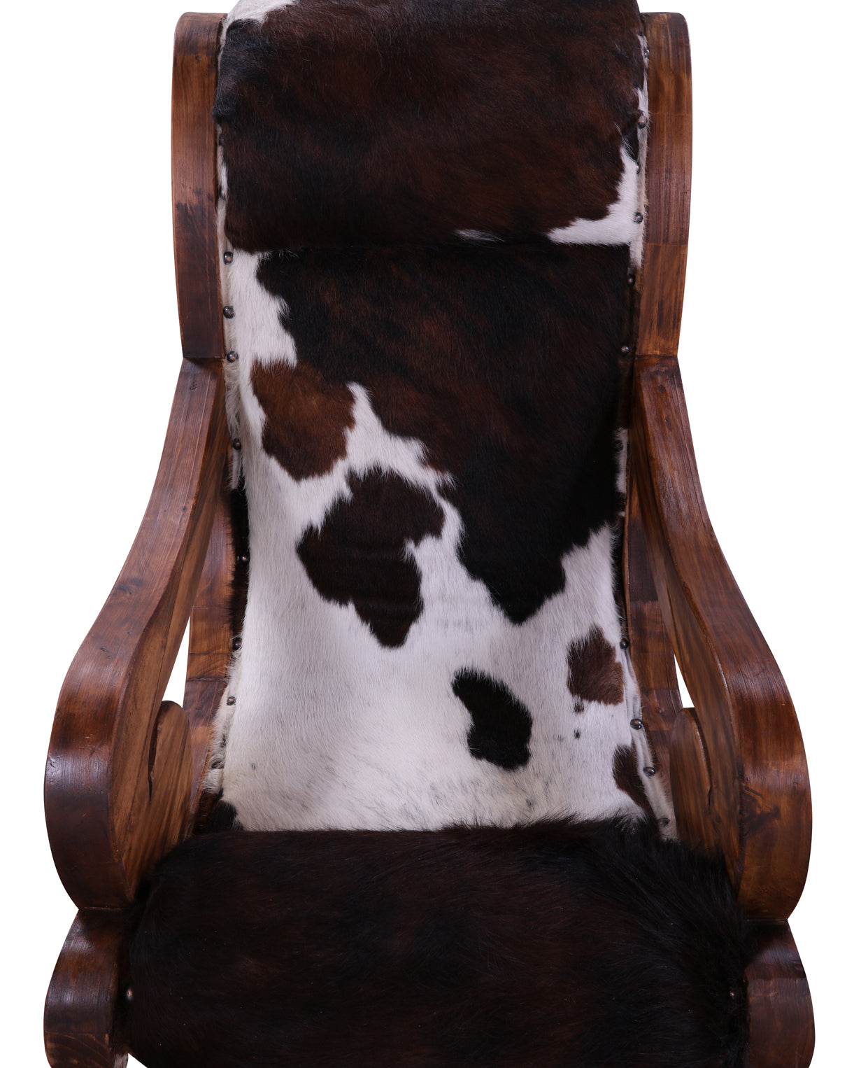 Hair-On Cowhide Wooden Handcrafted Rocking Chair