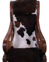Thumbnail for Hair-On Cowhide Wooden Handcrafted Rocking Chair