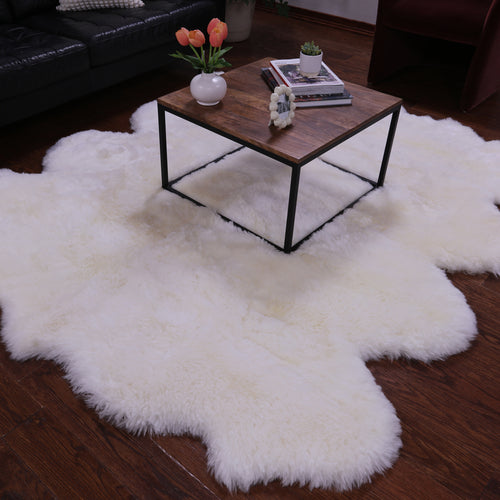 100% Natural New Zealand Sheepskin Ivory 6' 0