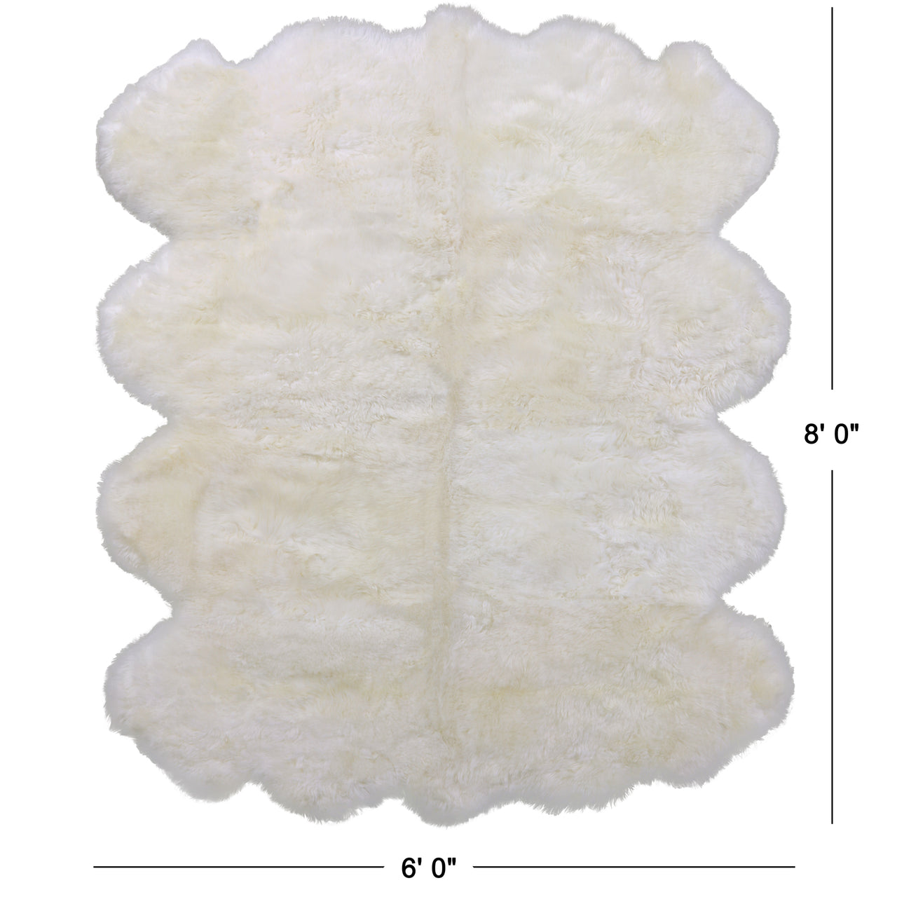 Sheepskin white with size