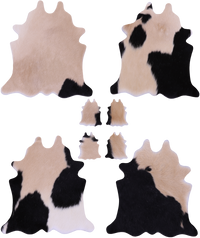 Thumbnail for Tricolor Real Cowhide 4 Placemats With 4 Coasters - Set Of Four
