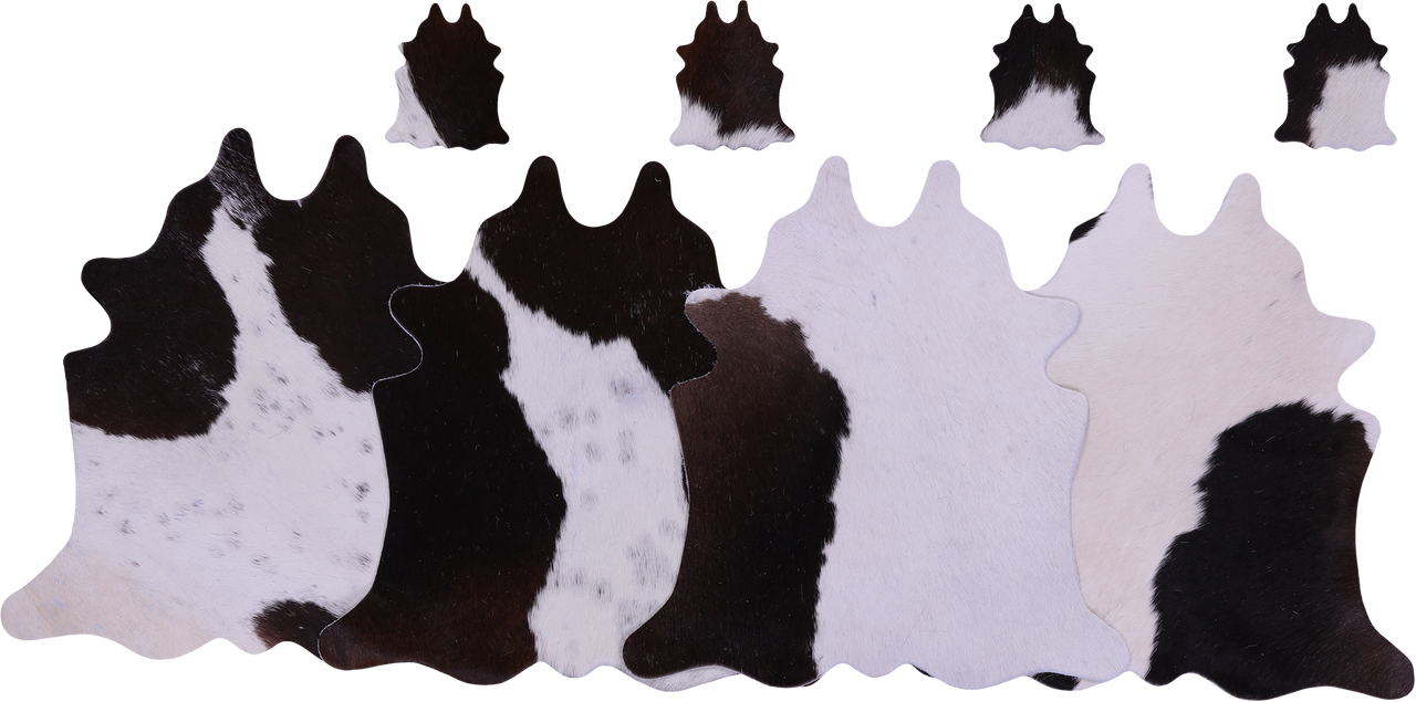 Tricolor Real Cowhide 4 Placemats With 4 Coasters - Set Of Four