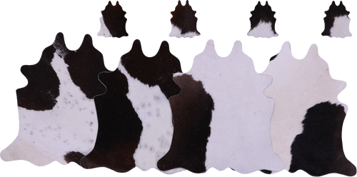 Tricolor Real Cowhide 4 Placemats With 4 Coasters - Set Of Four