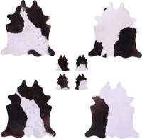 Thumbnail for Tricolor Real Cowhide 4 Placemats With 4 Coasters - Set Of Four