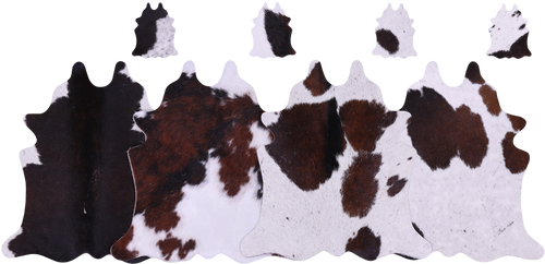 Tricolor Real Cowhide 4 Placemats With 4 Coasters - Set Of Four