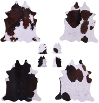 Thumbnail for Tricolor Real Cowhide 4 Placemats With 4 Coasters - Set Of Four
