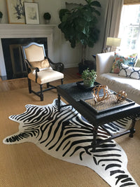 Thumbnail for Zebra Animal Print Natural Cowhide Rug