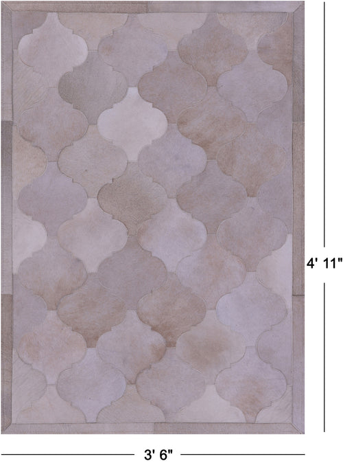 Champagne Patchwork Natural Cowhide Rug - 3' 6
