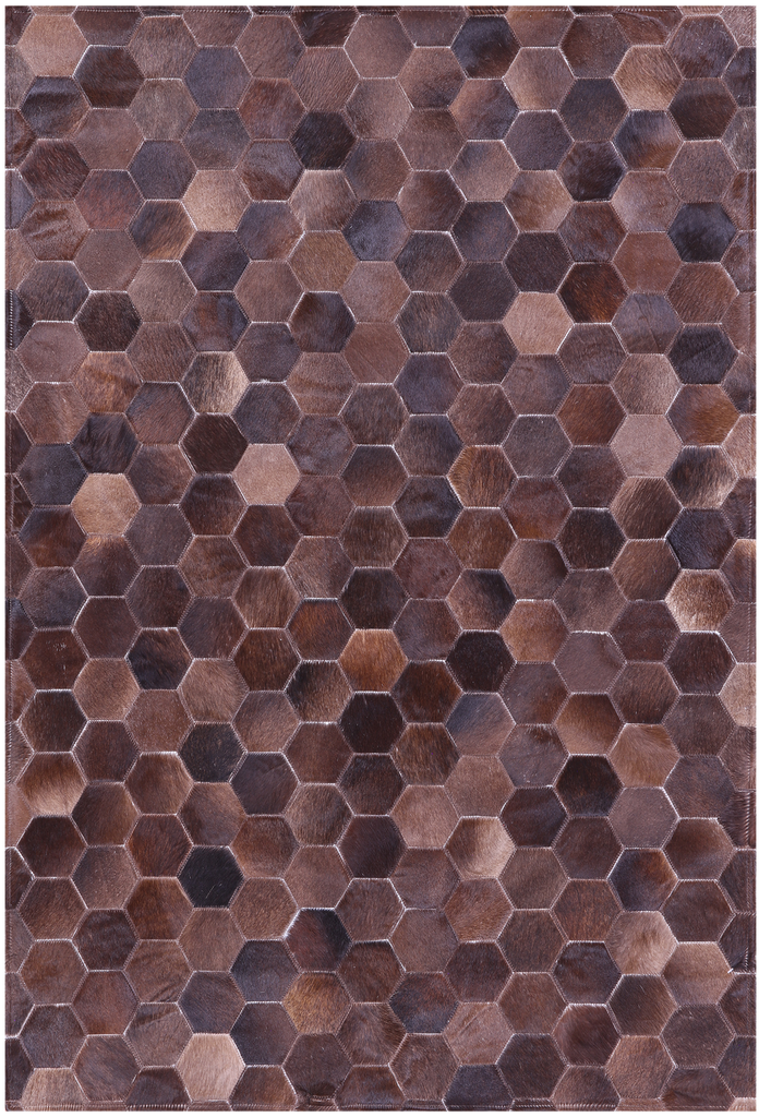 Brown Patchwork Natural Cowhide Rug - 3' 5" x 5' 0"