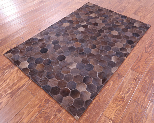 Brown Patchwork Natural Cowhide Rug - 3' 5