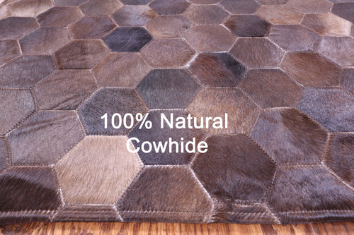 Brown Patchwork Natural Cowhide Rug - 3' 5