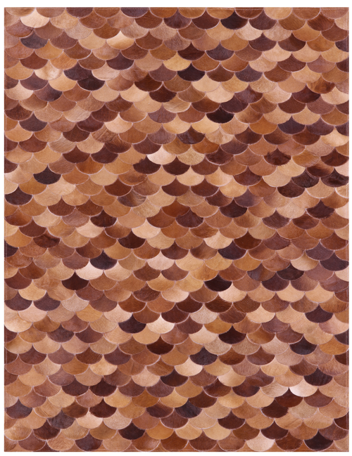 Brown Patchwork Natural Cowhide Rug - 5' 0