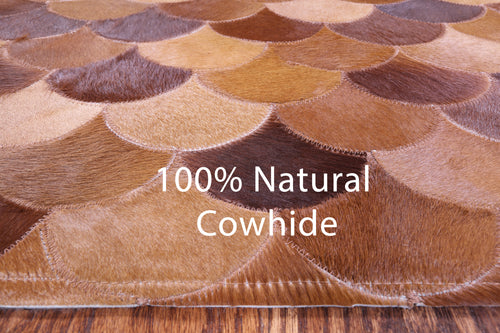 Brown Patchwork Natural Cowhide Rug - 5' 0