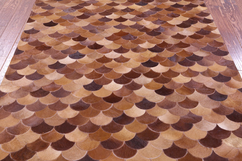 Brown Patchwork Natural Cowhide Rug - 5' 0