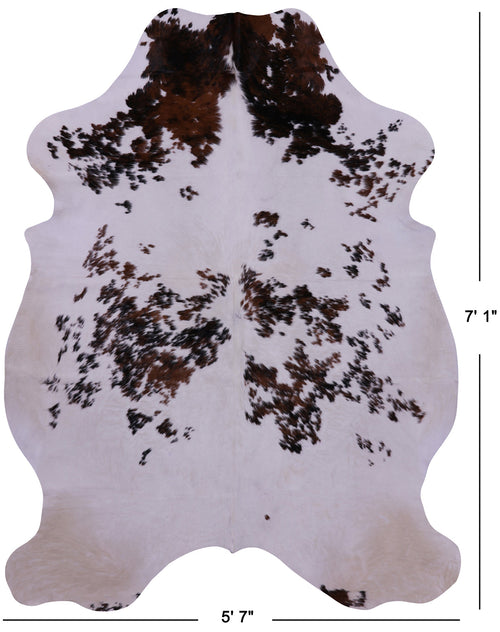 Salt & Pepper Natural Brown Cowhide Rug - X-Large 7'1