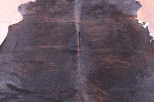 Dark Brown Natural Cowhide Rug - Large 6'7
