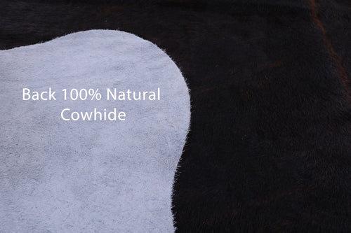 Dark Brown Natural Cowhide Rug - Large 6'7