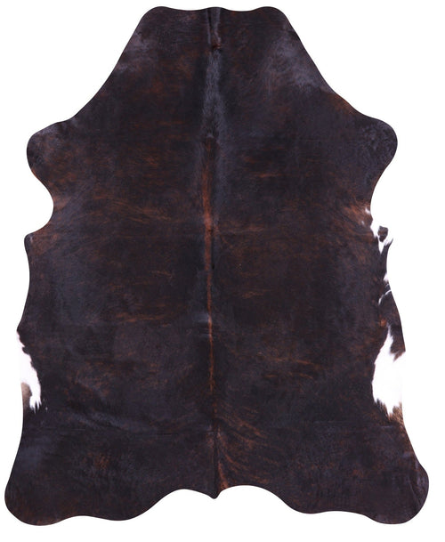 Dark Brown Natural Cowhide Rug - Large 6'7