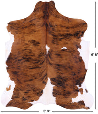 Thumbnail for Brindle Brown Natural Cowhide Rug - Large 6'8
