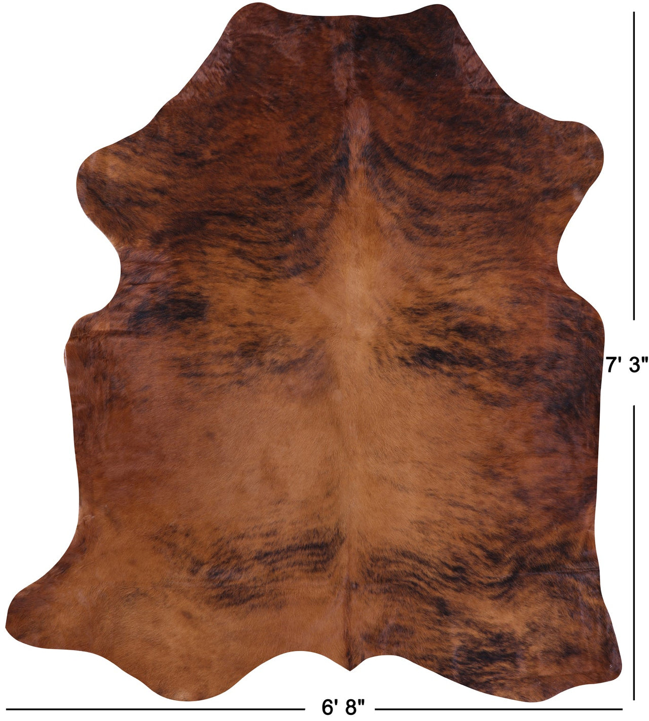 Brindle Natural Cowhide Rug - Large 7'3"H x 6'8"W