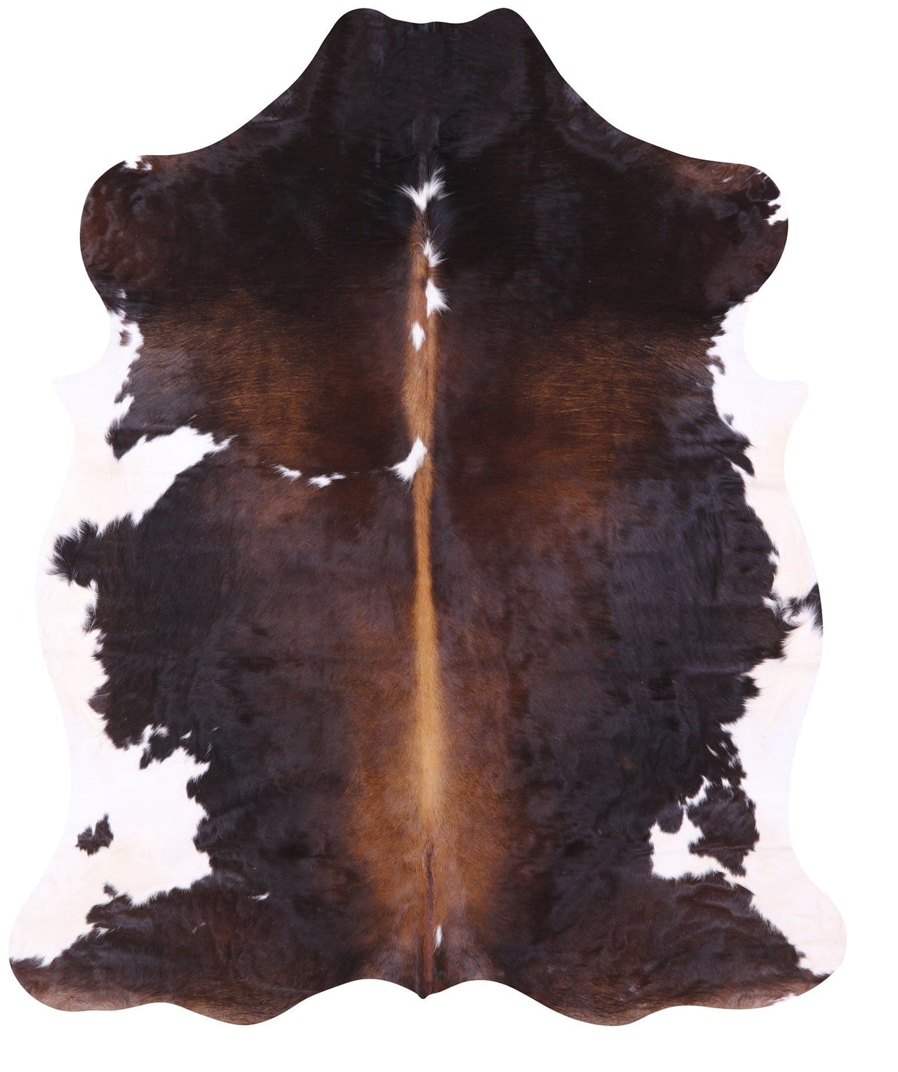 Tricolor Natural Cowhide Rug - XLarge 7'2"H x 5'11"W