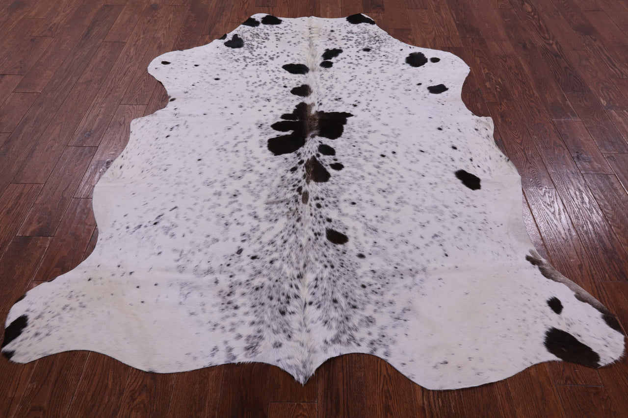 Black & White Natural Cowhide Rug - XLarge 7'0"H x 6'6"W