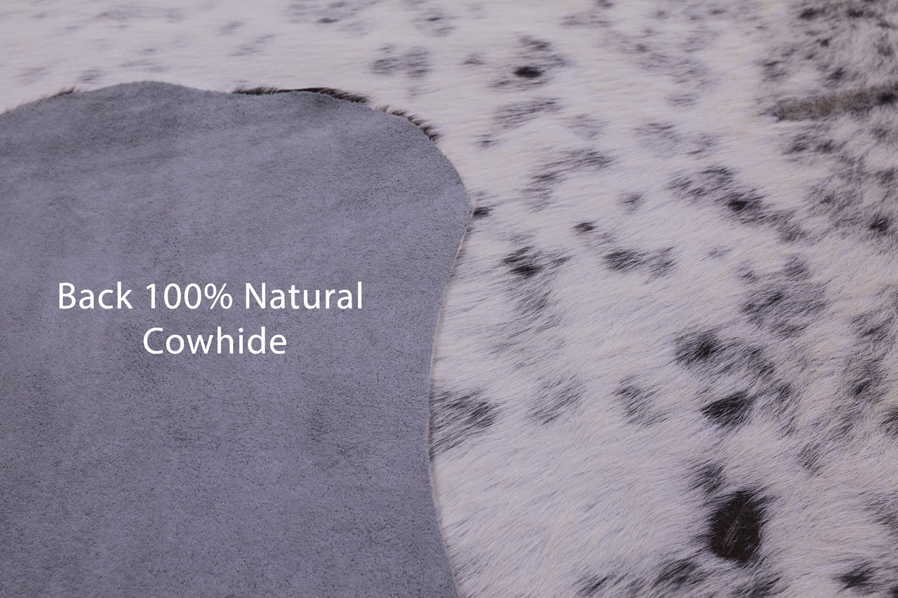 Black & White Natural Cowhide Rug - XLarge 7'0"H x 6'6"W