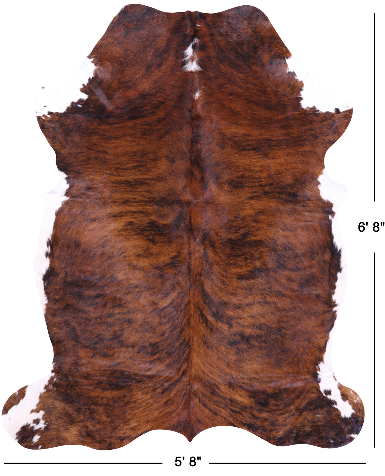 Brindle Brown Natural Cowhide Rug - Large 6'8"H x 5'8"W