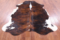 Thumbnail for Brindle Tricolor Natural Cowhide Rug - Large 6'10