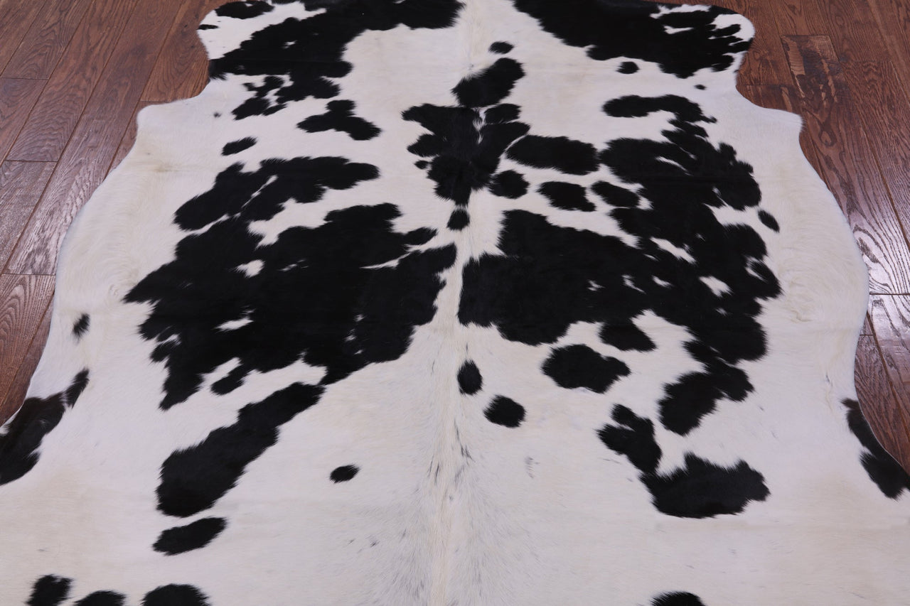 Black & White Natural Cowhide Rug - Large 7'3"H x 6'4"W