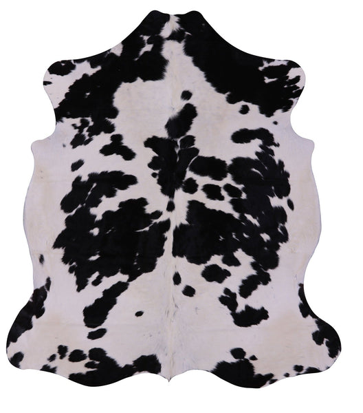 Black & White Natural Cowhide Rug - XLarge 7'3"H x 6'4"W