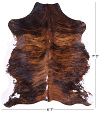 Thumbnail for Brindle Natural Cowhide Rug - Large 7'3